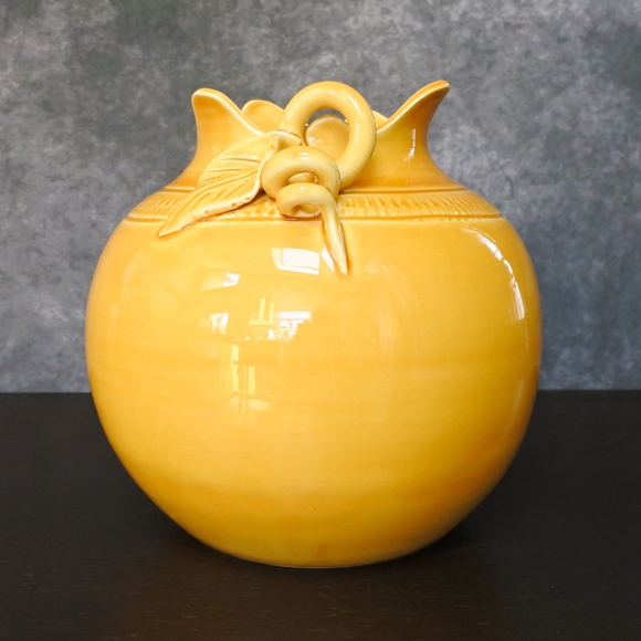 Vietri Made In Italy Mustard Yellow Art Pottery Planter Vase - Picture 3 of 9